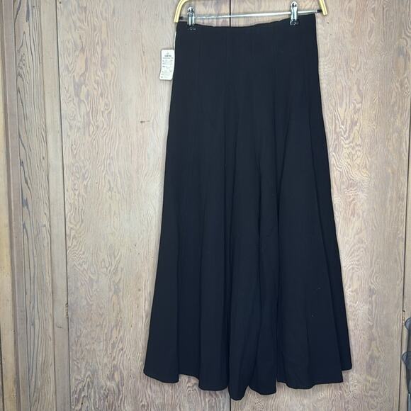 Vintage NWT Umberto Ginocchietti Black Lined Culottes Long Pants - Picture 2 of 7